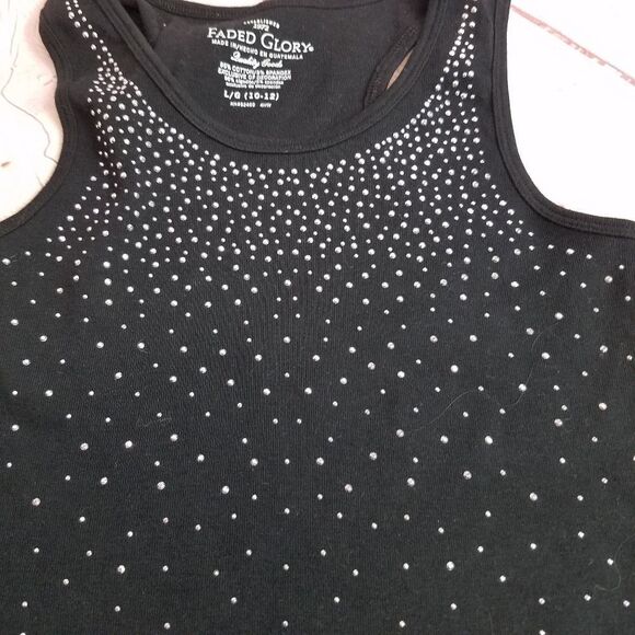 Faded Glory beaded tank top L10/12 - Picture 2 of 3